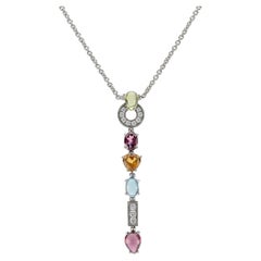 Bulgari Allegra Diamond Peridot Amethyst Citrine Necklace