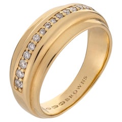 Yellow and White Gold Contemporary Ring with Diamonds