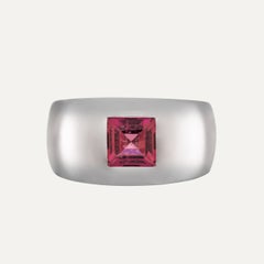 Chaumet Bella Collection Square Cut Pink Tourmaline White Gold Ring