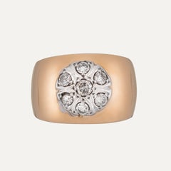 Retro Domed Brilliant-Cut Diamond Yellow Gold Ring
