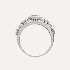 Modernist Geometric 1.84 ct Diamond White Gold Band Ring