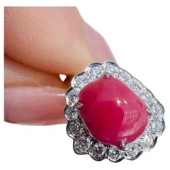 18k White Gold 0.36ct Diamond 3.09 ct Aurora Heart Conch Pearl Delight Ring