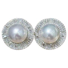 【Crown Radiance】Radiant Halo Aurora South Sea Pearl Diamond Earrings