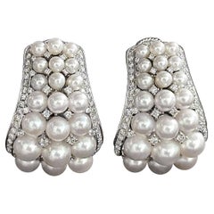 Orecchini di diamanti con perle Akoya di Lux Aurora Baby