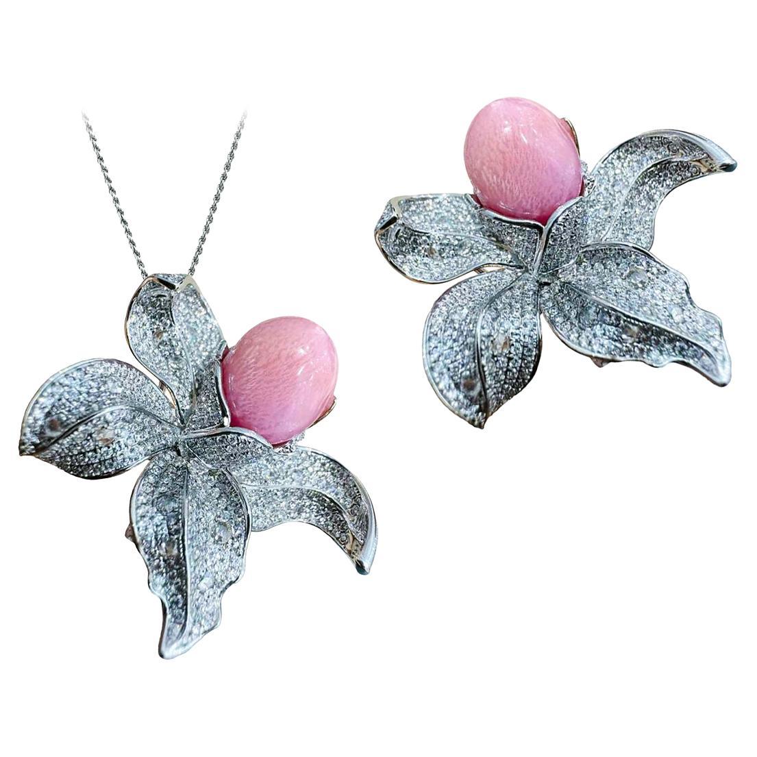 【Conchéa】Majestic Orchid Convertible 3-Way Conch Pearl Jewelry — 8.1ct