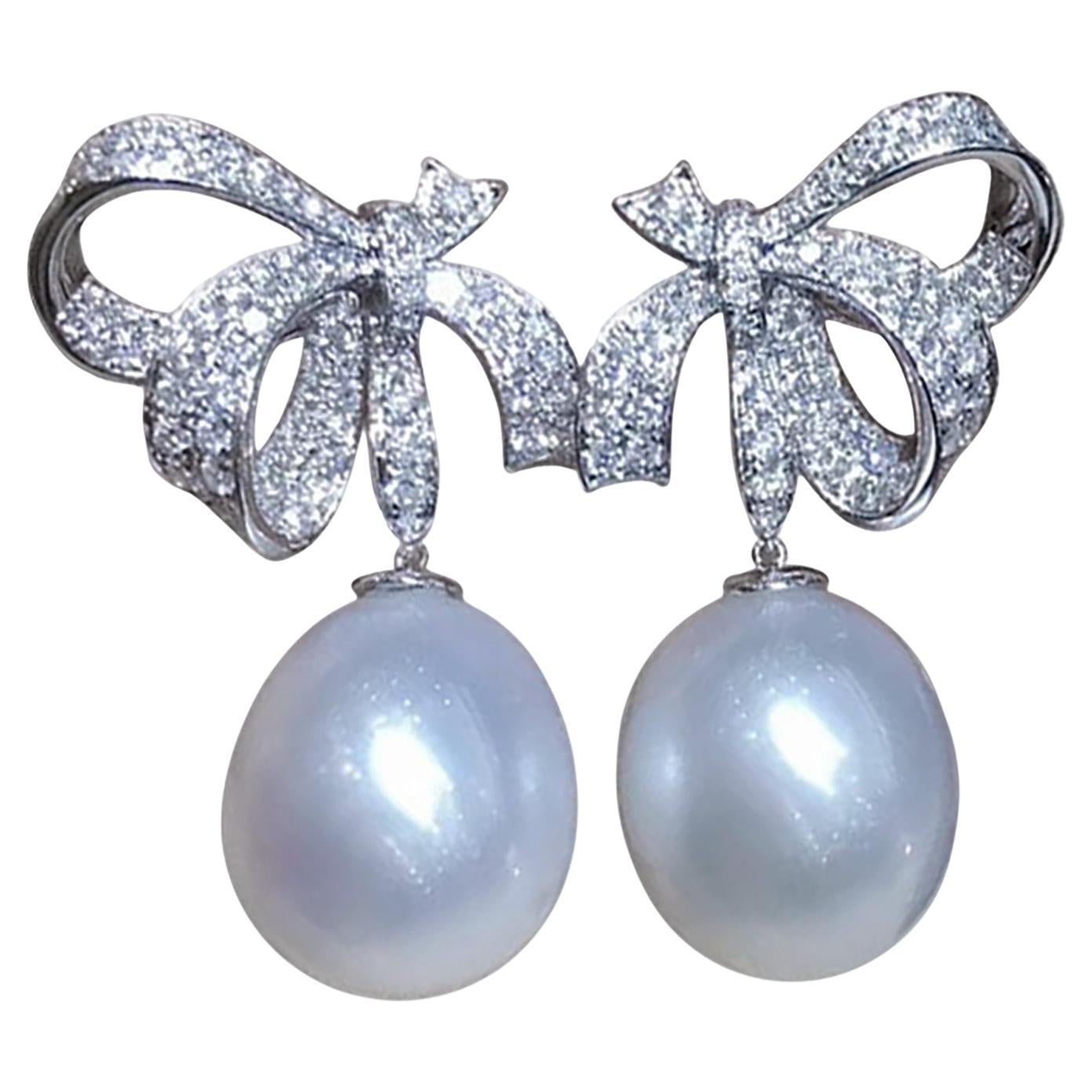 【Crown Radiance】Gala Ribbon Aurora South Sea Pearl Earrings