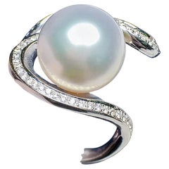 【Sculpted Geometry】Celestial Orbit Aurora South Sea Pearl Ring (bague en perles des mers du Sud)