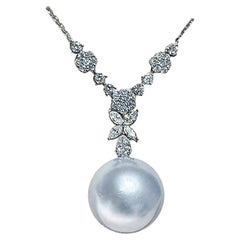 Coro Radioso】 Collana con ciondolo di perle dei mari del sud Aurora, Branch, brina.