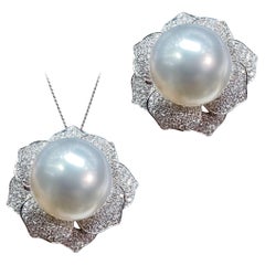 【Vine Symphony】Aurora South Sea Pearl Convertible Flower Ring Pendant