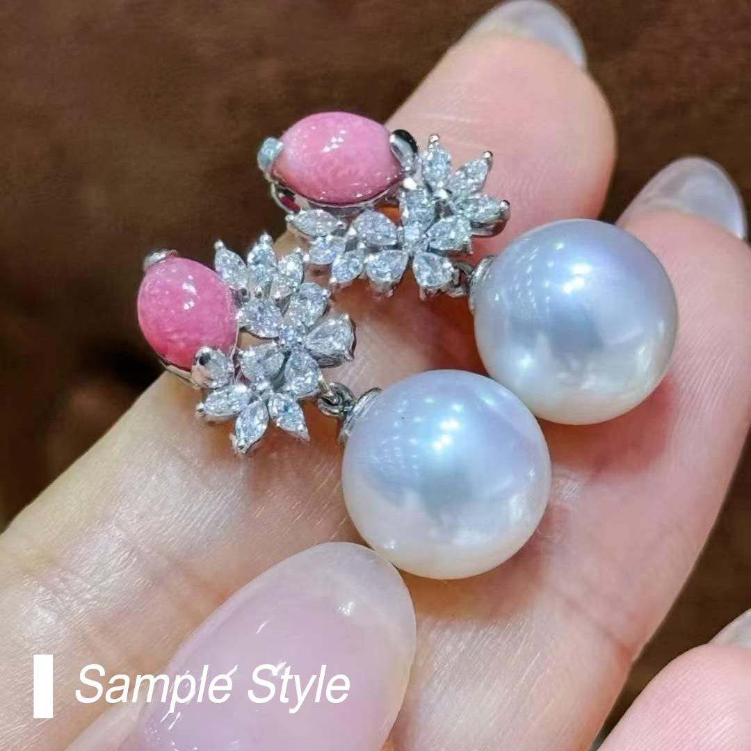 【Conchéa】 Perle di conchiglia abbinate a fiamma viva - 1,32ct + 1,48ct in vendita 7