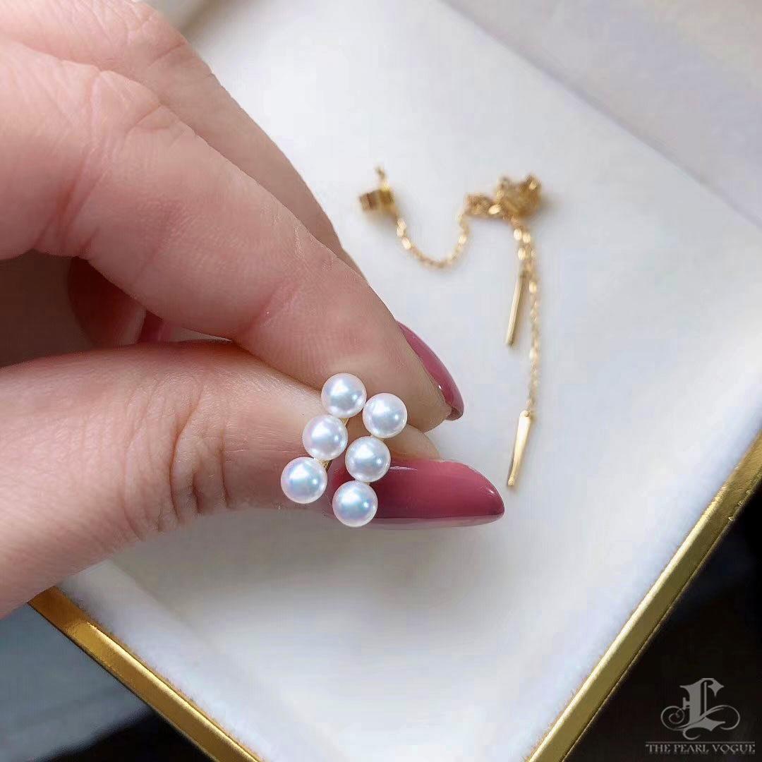 Firma Piccola】 Orecchini convertibili con perle Akoya Baby a doppio indosso In condizioni Nuovo in vendita a New York, NY