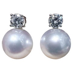 【Pendientes de Diamantes y Perlas del Mar del Sur Venus】Crown Radiance】 (Nuevo)