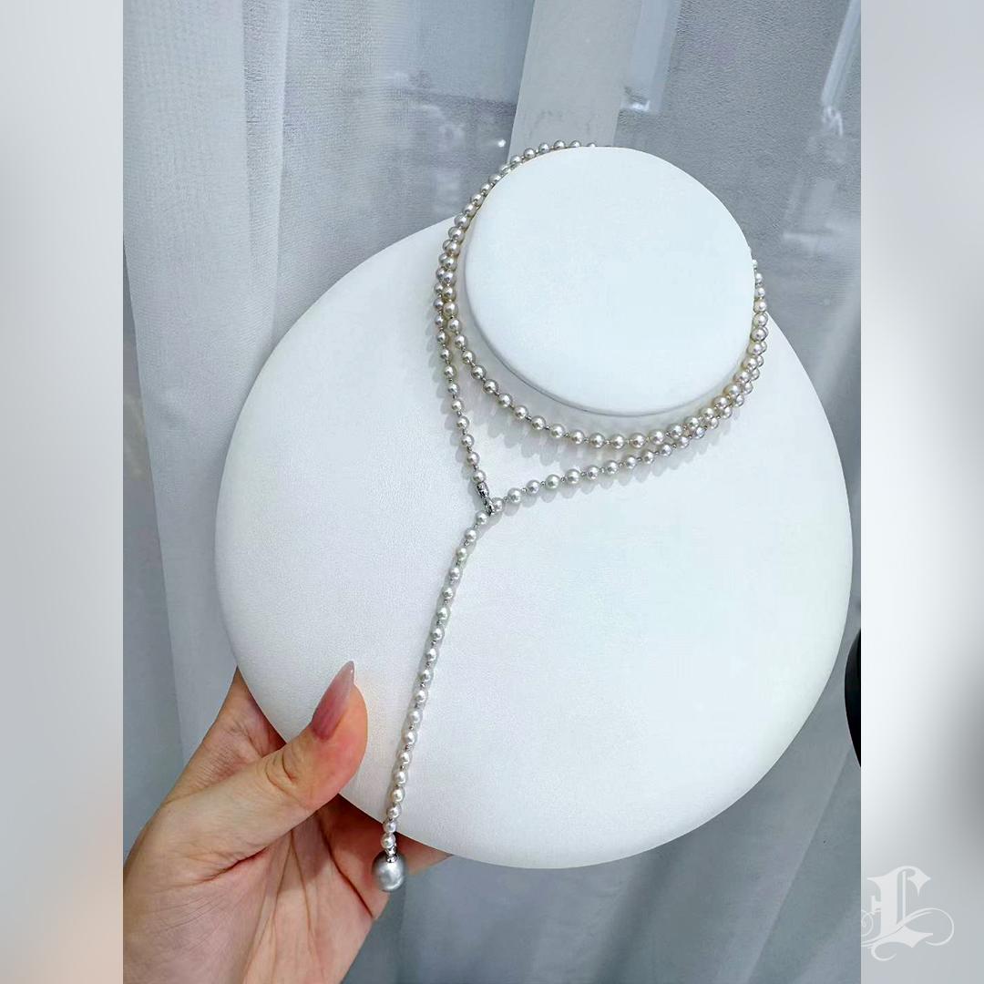 Geometria Silenziosa Collana convertibile con perle Akoya e perle di Tahiti in vendita 1