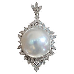 【Crown Radiance】PSL Phoenix Certified South Sea Pearl Diamond Pendant — 15.2mm
