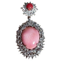 【Conchéa】Flamingo Grandeur Conch Pearl Diamond Pendant — 11.95 ct