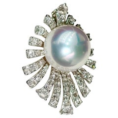 【Crown Radiance】15-15.5 mm Australian South Sea Pearl Diamond Pendant