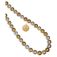 【Crown Radiance】PSL Certified Phoenix White & Golden South Sea Pearl Necklace