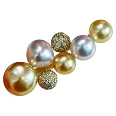 【Lustre Arc】Golden Constellation Two-Tone South Sea Pearl Diamond Ring