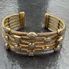 David Yurman Confetti 5-reihiges Diamant-Armband aus 18-karätigem Gelbgold, 56,3 g, 6,5"
