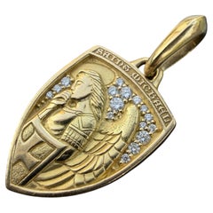 David Yurman Mens St. Michael Diamond Amulet Pendant 10g 4700 retail Box