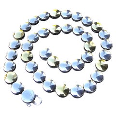 Lagos Caviar 18k Gold Sterling Silver Disc Necklace Chain 17.5" 74.8g