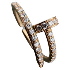 Cartier Juste Un Clou Small Model Half Paved Diamond Ring 18k Rose 54 6.75 6800