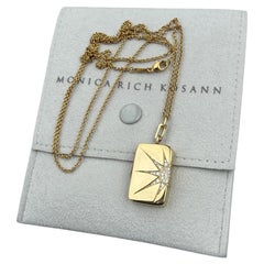 Monica Rich Rosann Sun and Star Locket 18k Yellow Gold 32" Chain 22.7g 10255