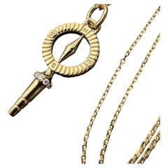 Monica Rich Kosann True North Compass Diamond Pendant 18k Yellow Gold 16" or 17"