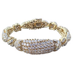 David Webb Pulsera de tenis de diamantes de oro amarillo de 18 quilates ~19,3 ctw 45 g Brazalete semiflexible