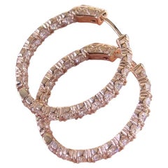 Boucles d'oreilles ovales en or rose 14K - 4.50CT DIER071 NIJJ