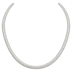 14K White Gold 14.39 CT Diamond Pavé Necklace – ARJC0012-006