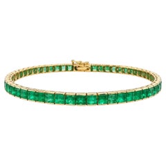 18K Yellow Gold 8.17 Ct Emerald Bracelet
