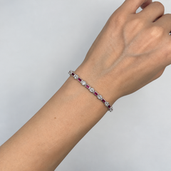 18K White Gold 1.90 Ct Diamond & 2.18 Ct Ruby Bracelet