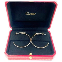Cartier 18K Rose Gold Juste Un Clou Hoop Earrings Large Model W/Box