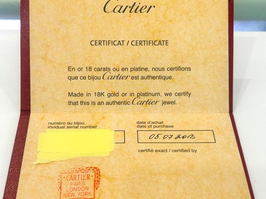 Taglio rotondo Cartier, Fede d'amore in oro giallo 18 carati con pavé di diamanti 0,31 carati Scatola e documenti in vendita