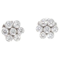 Tiffany & Company Platin Diamant Blume Ohrringe Apx.0,64 Ctw