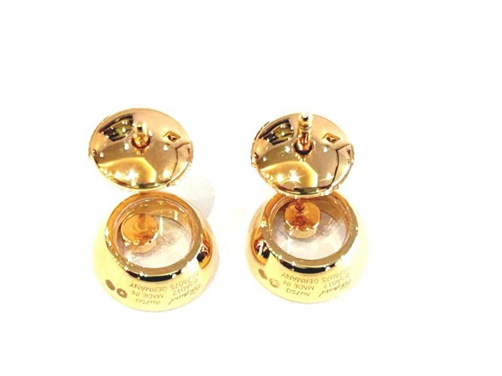 Taglio rotondo Chopard Orecchini di diamanti etici Happy Diamonds Icone in oro rosa 18K 0,10Con. B.P. B. & A. in vendita