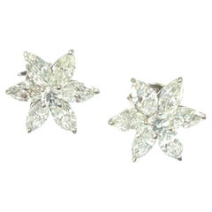 Orecchini con diamante a 6 petali in oro bianco 18K 1,44 carati