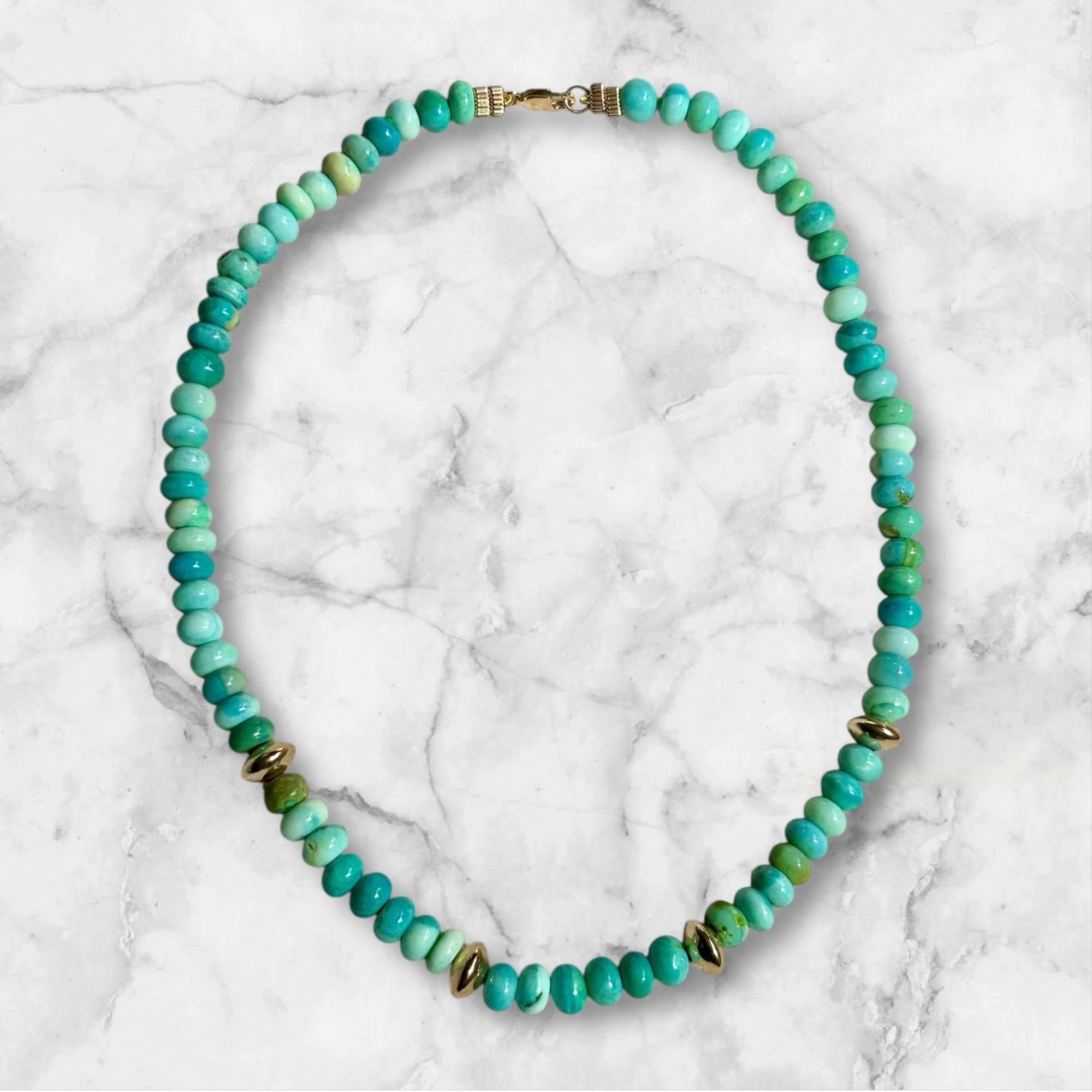 da uomo o donna Opale verde e  Collana d'oro in vendita
