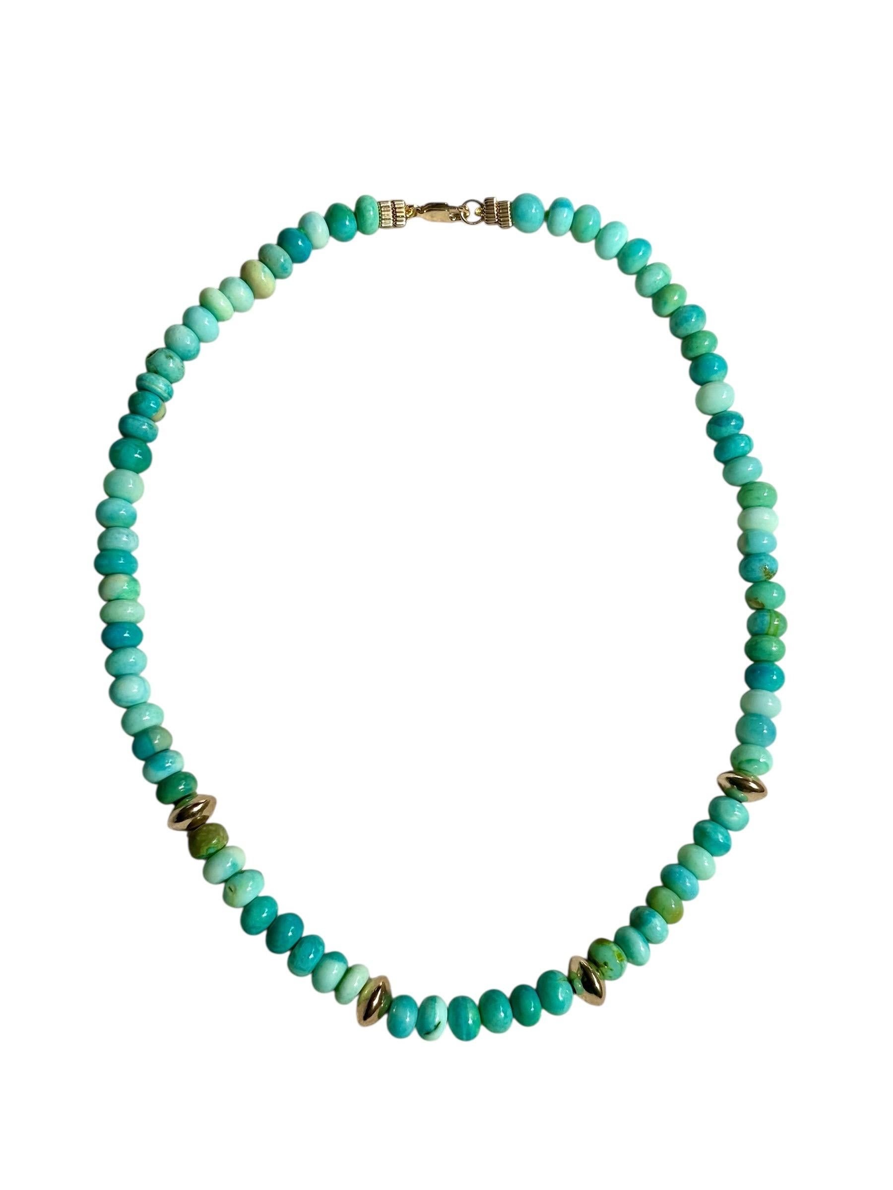Opale verde e  Collana d'oro in vendita 1