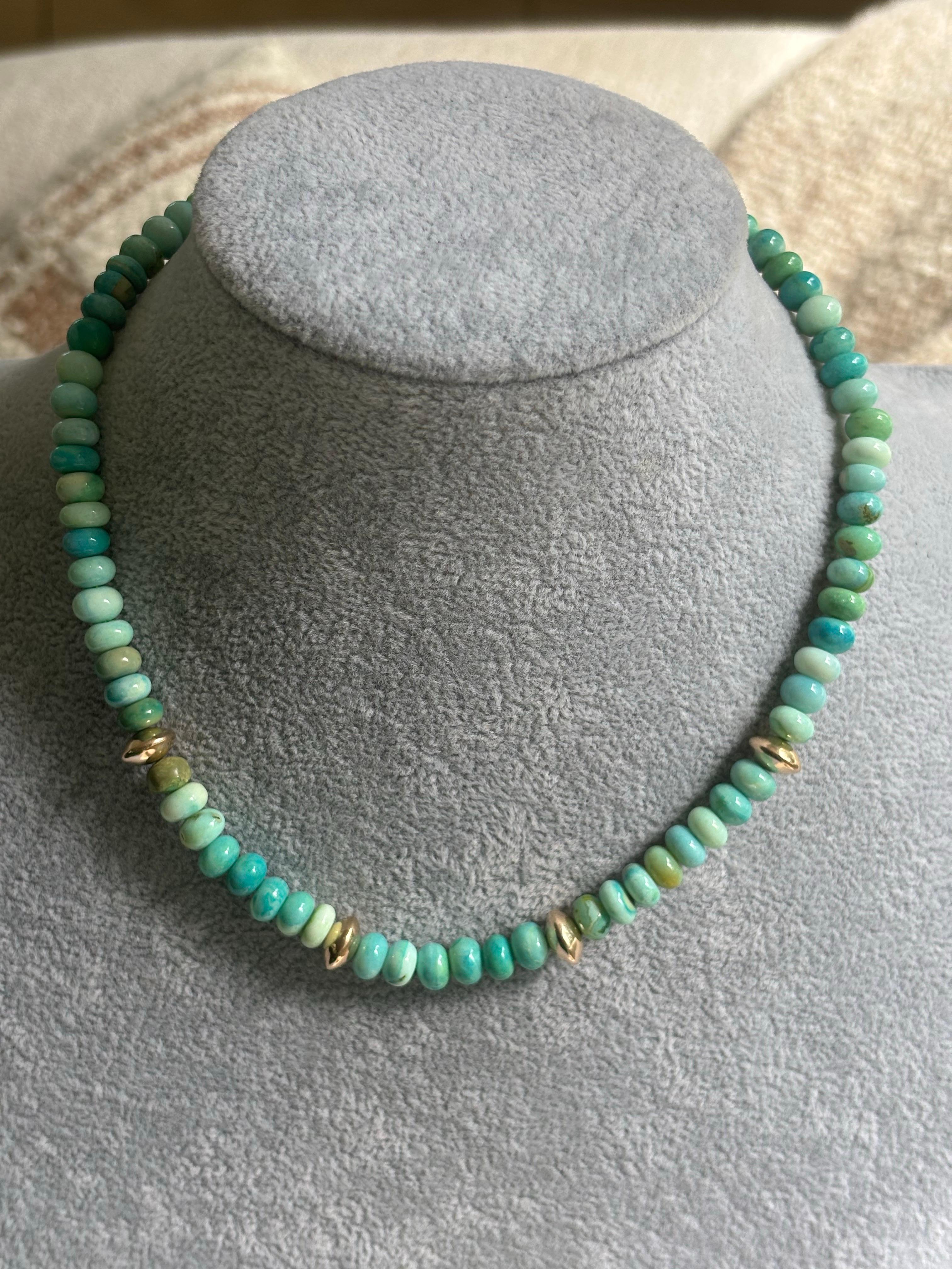 Opale verde e  Collana d'oro in vendita 2