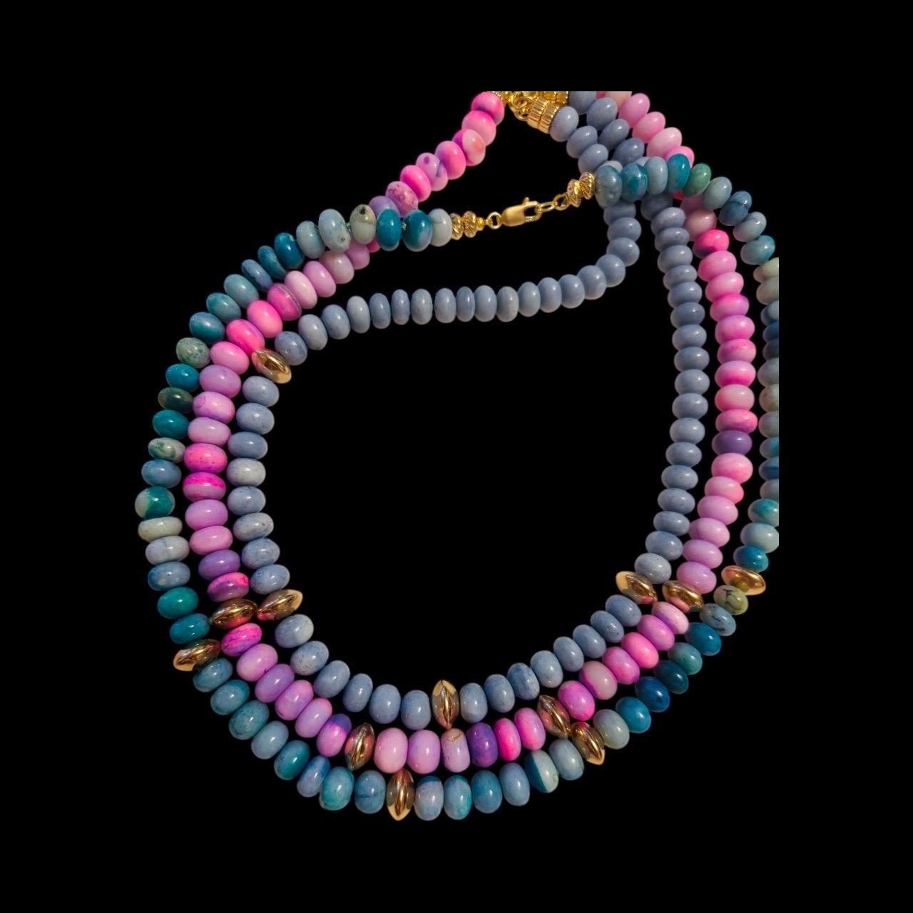 Opale verde e  Collana d'oro in vendita 3