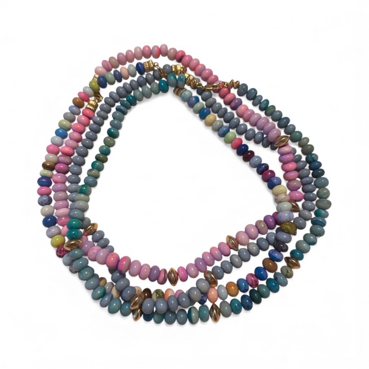 Opale verde e  Collana d'oro in vendita 8