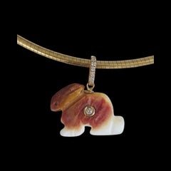 Bunny “Fetish” Pendant with Diamond & 14k Gold