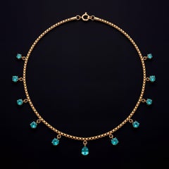 Emerald Fringe Necklace, 14k Gold, Zambian Emeralds