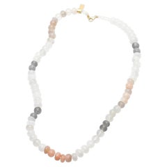 MOONSTONE NECKLACE, Multi-Color Moonstone and 14k Gold