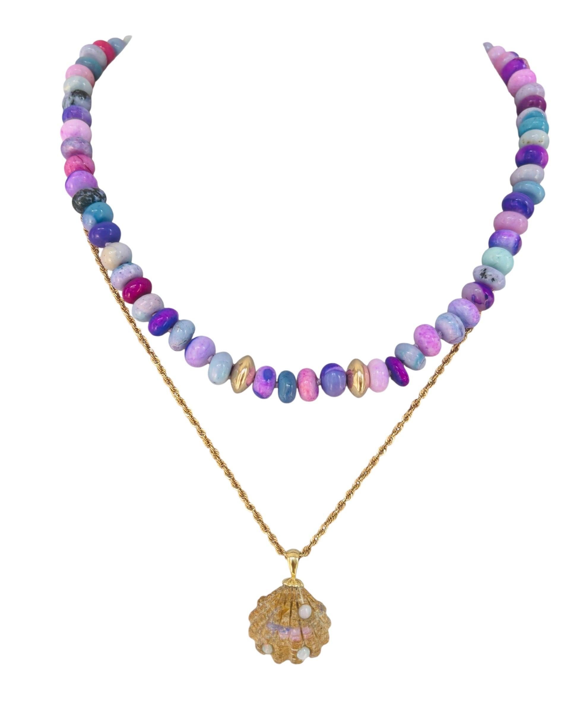 COLLANA IN OPALE CANDITO E ORO 14K in vendita 6