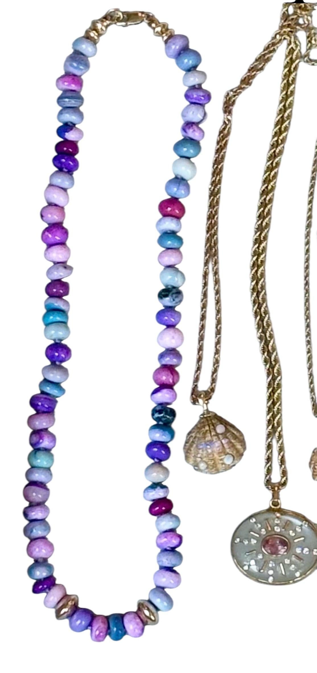 COLLANA IN OPALE CANDITO E ORO 14K in vendita 5