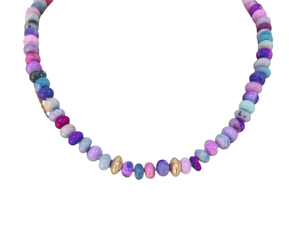 COLLANA IN OPALE CANDITO E ORO 14K in vendita 1