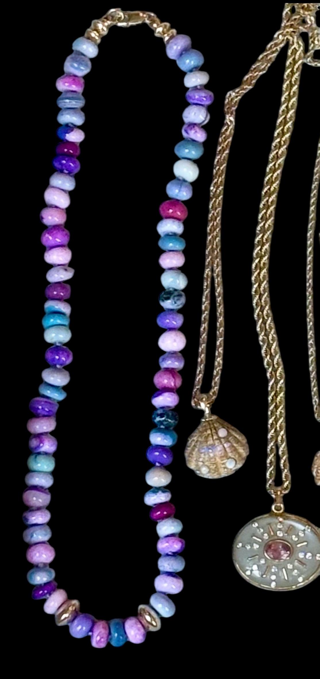 COLLANA IN OPALE CANDITO E ORO 14K in vendita 2